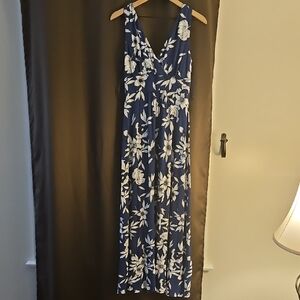 Artisan Ny Navy and White Floral Maxi Dress, M